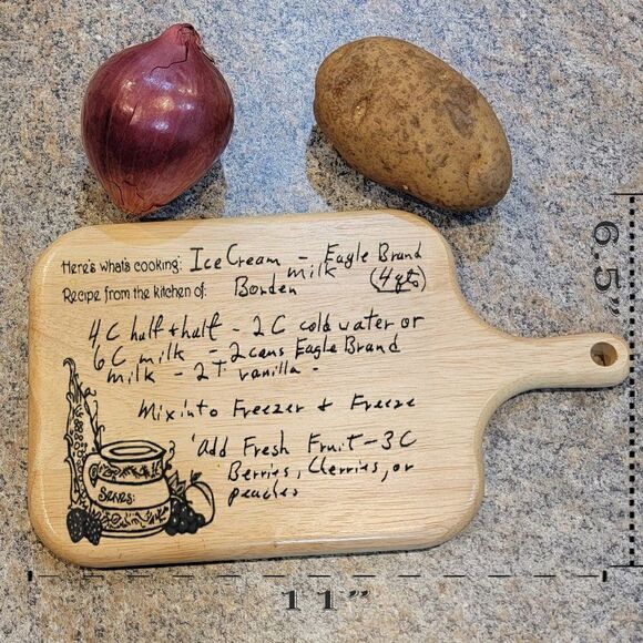 Engraved Handwriting Recipe Oak Cutting Board - Personalized Cutting Board - Picture 2 of 7